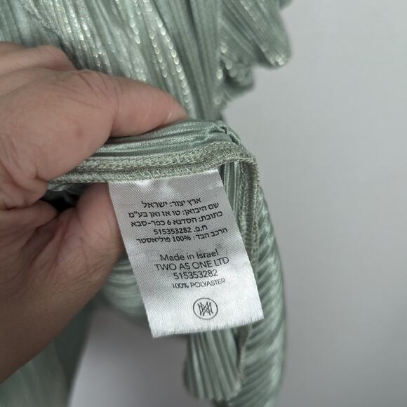 Sabina Musáyev Metallic Mint Green Morgana Long Sleeve Mini Dress Size L - Picture 10 of 13